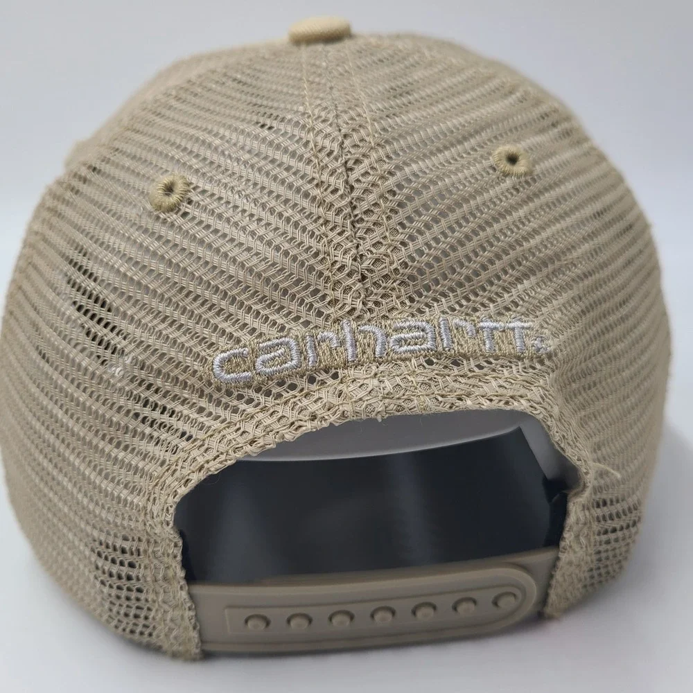 Carhartt‎ Hat Snapback Trucker Mesh Gold Beige Workwear Outdoors Hunt Fish Men